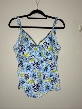 Nicole Miller 2 Piece Blue and Green High Waisted Swimsuit Size 1X
